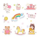 六一儿童节可爱涂鸦贴纸