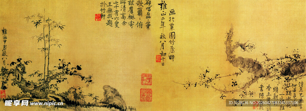 古树墨梅图
