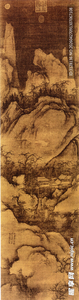 关山春雪图