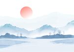 山水水墨背景