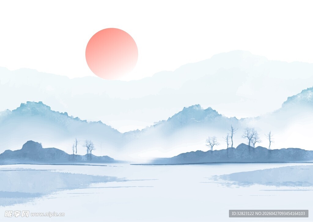 山水水墨背景