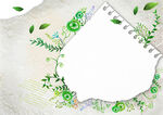 绿叶环绕空白框架背景图