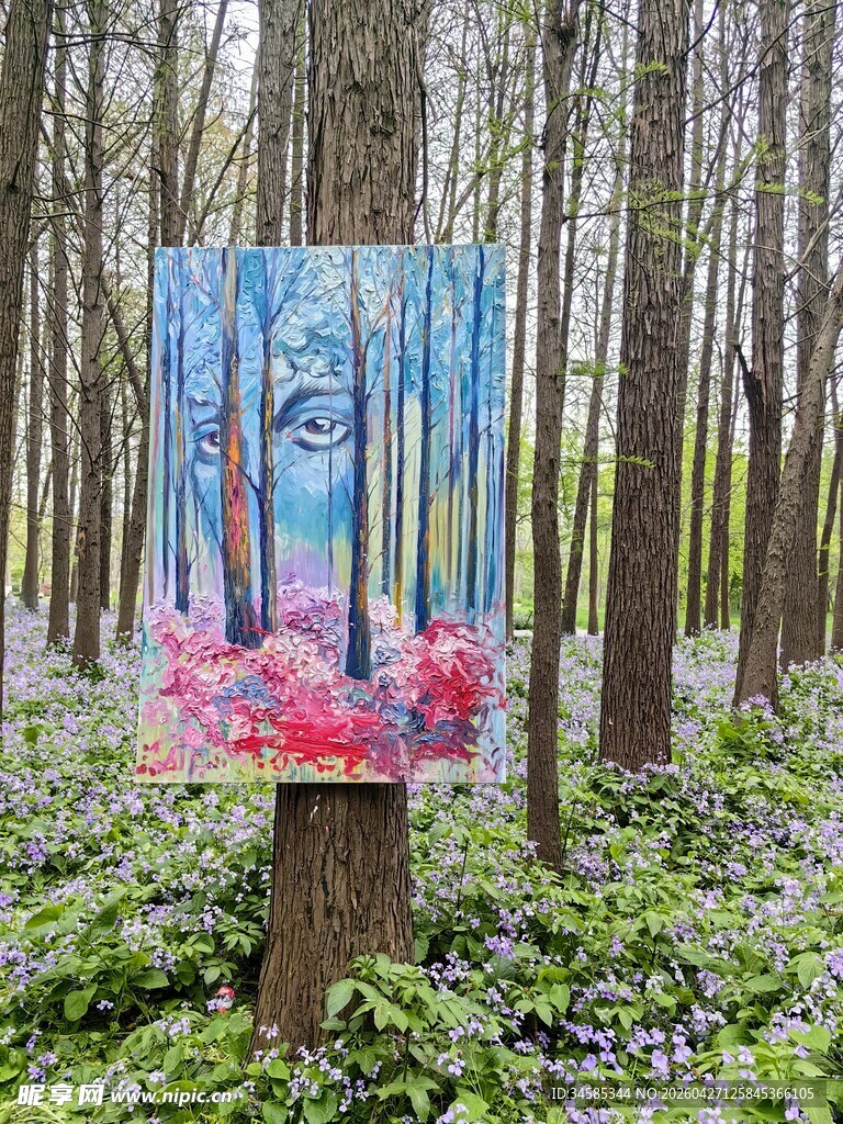 森林中的梦幻画作展示