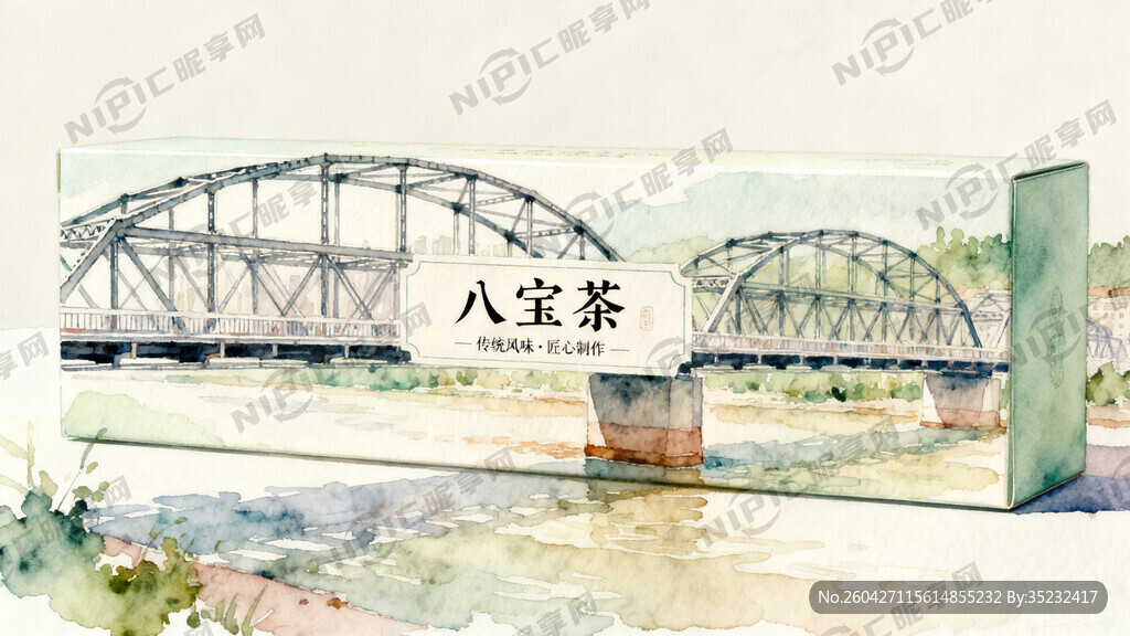 八宝茶包装盒   画面清新  