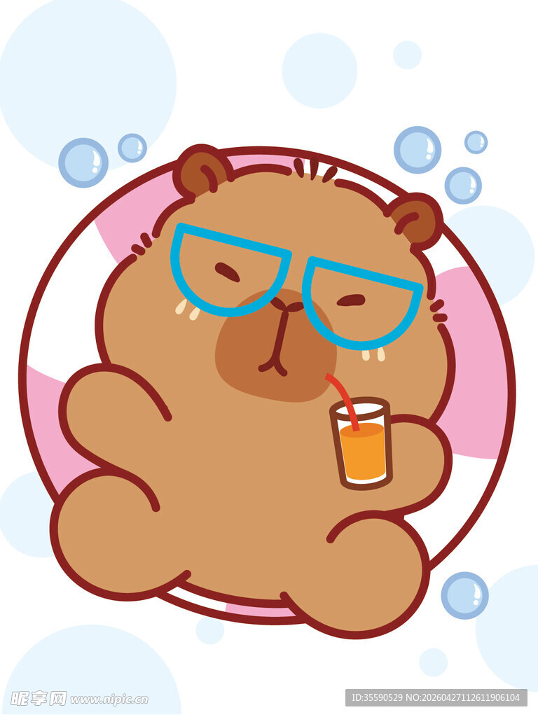 卡皮巴拉泡澡惬意享时光