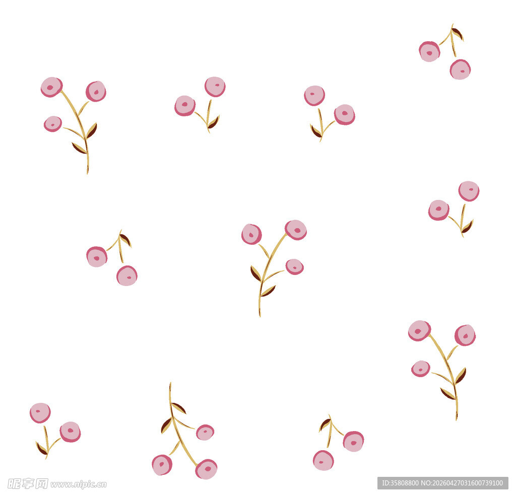 粉色小花图案装饰元素