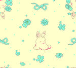 可爱兔子花卉图案背景