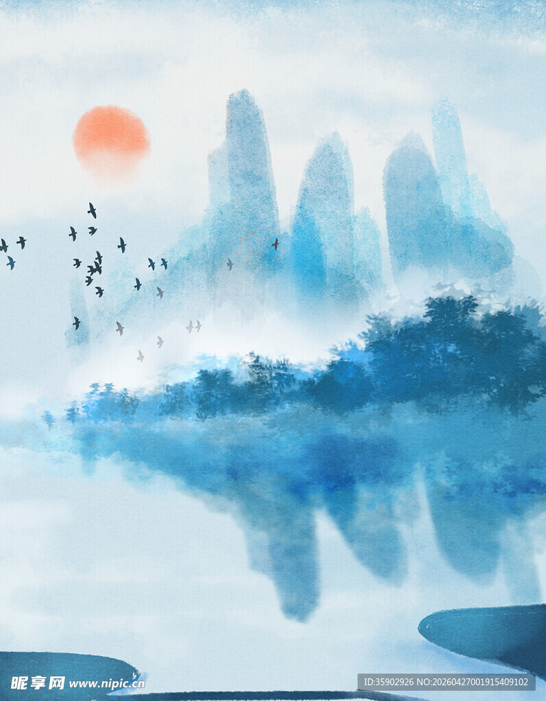 水墨山水意境图