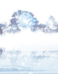 冬日雪景中的静谧树林