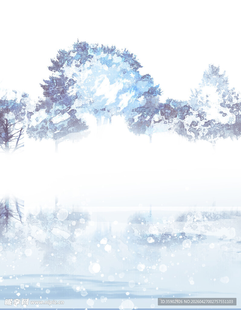 冬日雪景中的静谧树林