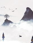水墨山水间的诗意景致