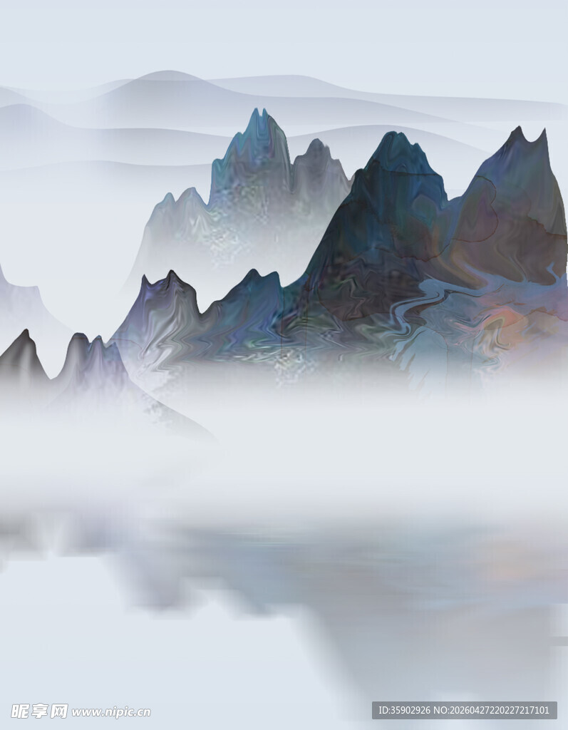 水墨山水间的朦胧美景