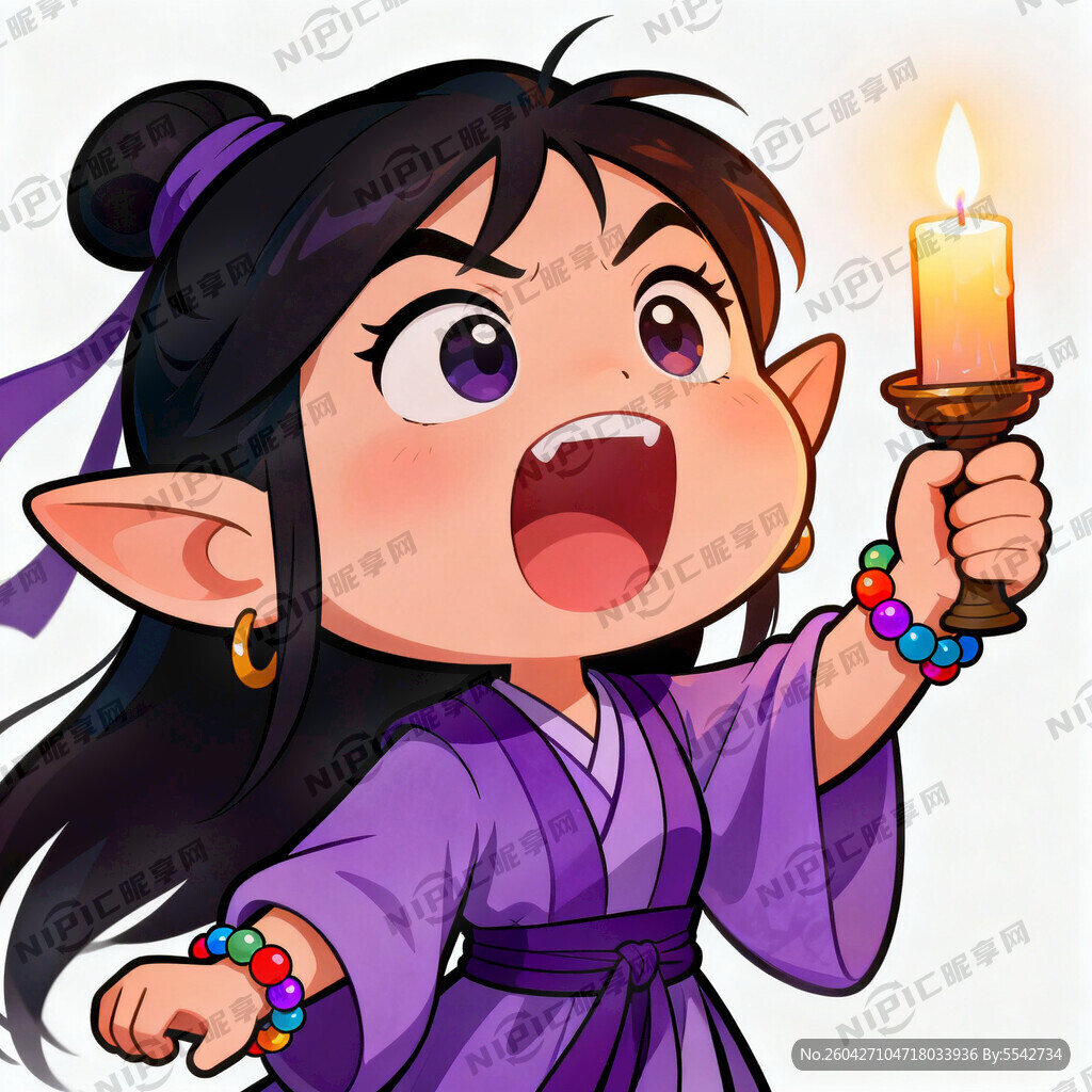 蜡烛灯二次元精灵 紫霞仙子人设