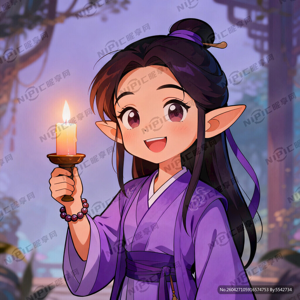 蜡烛灯二次元精灵 紫霞仙子人设
