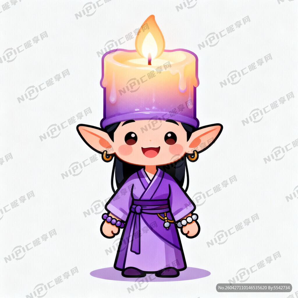 蜡烛灯二次元精灵 紫霞仙子人设
