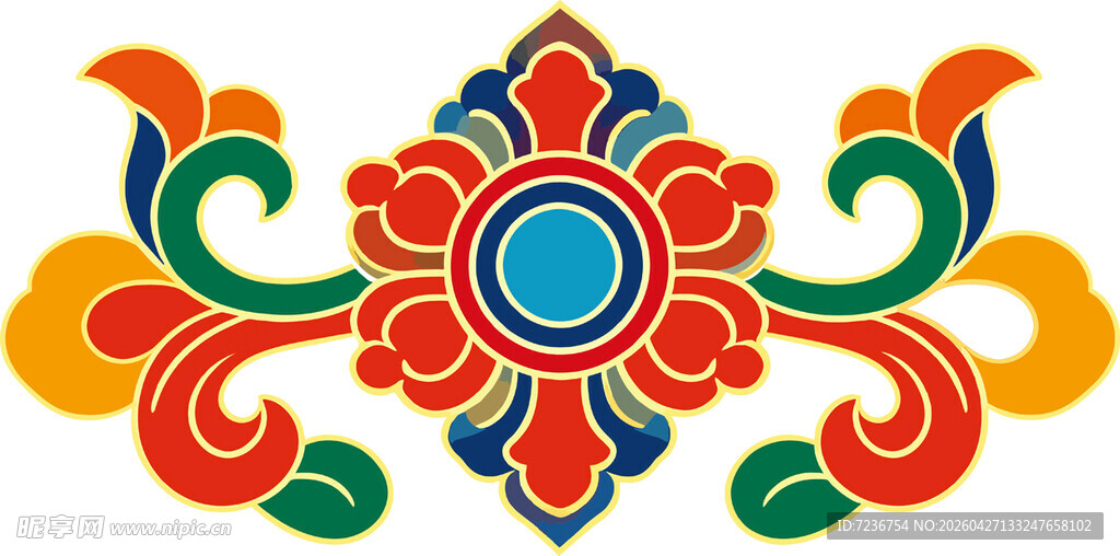 少数民族花纹藏式底纹图案
