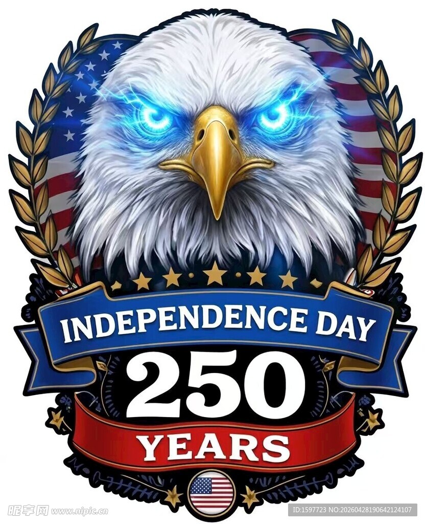 美国独立日周年标志