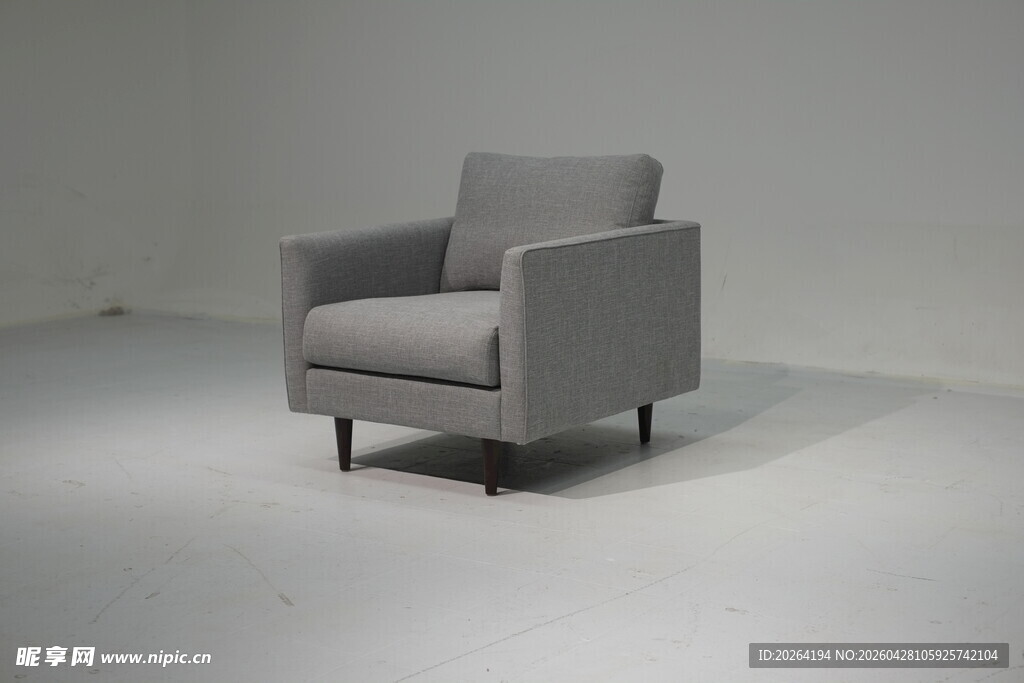 简约灰色单人沙发