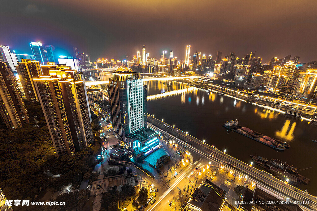 重庆夜晚城市建筑