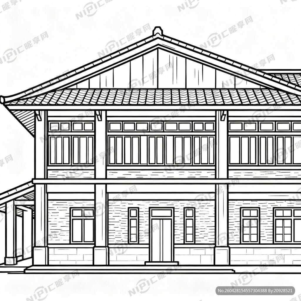 宜兰建筑线条图