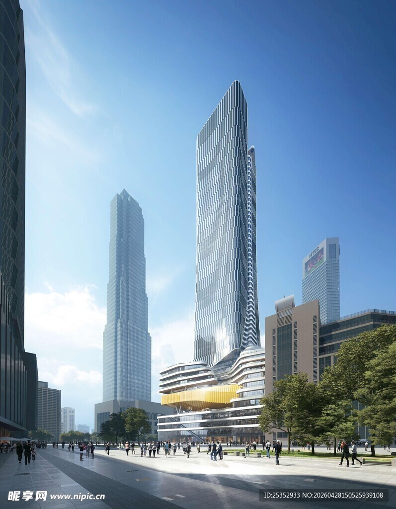 现代都市摩天大楼景观
