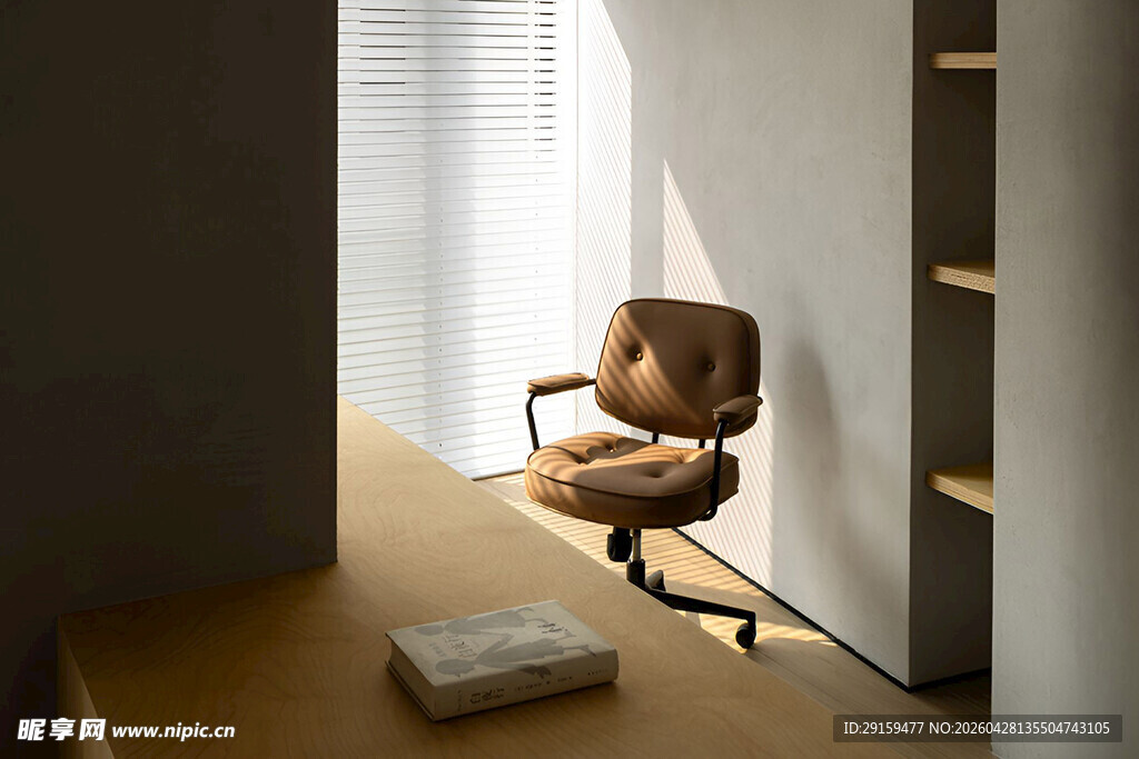 简约室内的复古办公椅