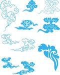 中式蓝色云纹图案集合