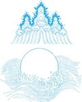 中式传统海浪日月图案