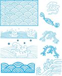 日式传统海浪图案素材