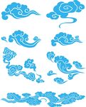中式传统蓝色云纹图案集