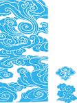 中式蓝白祥云图案设计