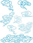 多样蓝色云朵矢量图案