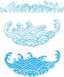 中式蓝色海浪传统纹样