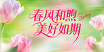 春风和煦美好如期花卉图