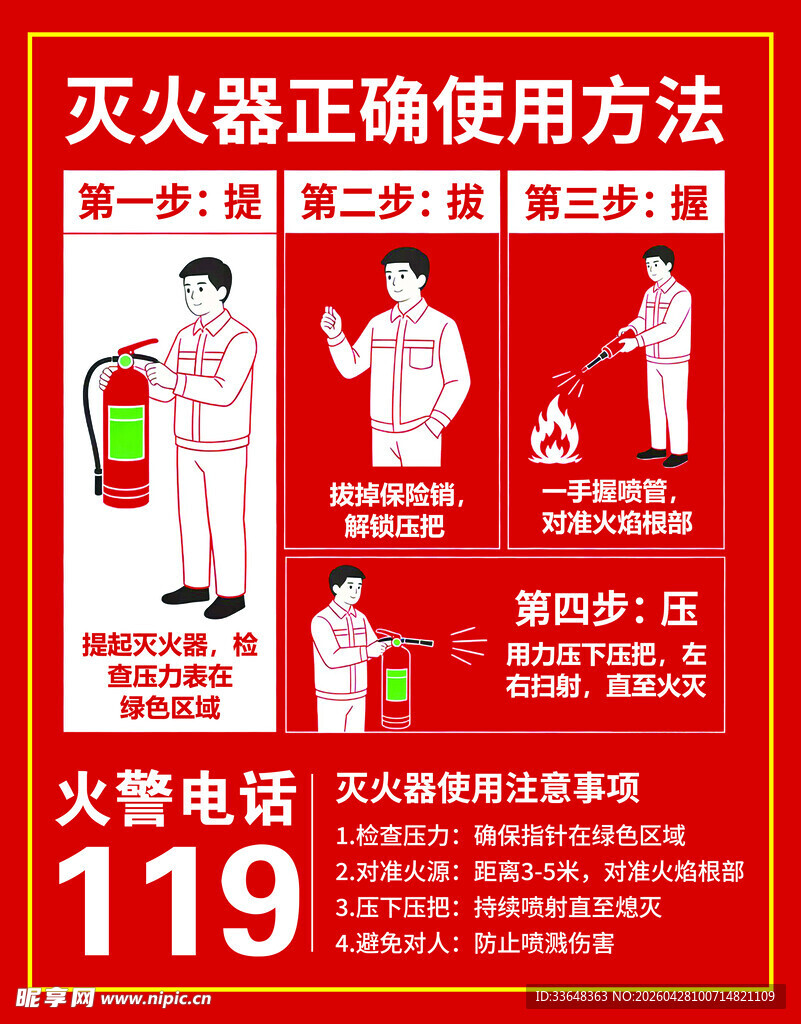 灭火器正确使用方法