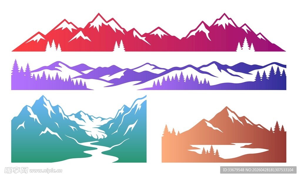 山水风景剪影