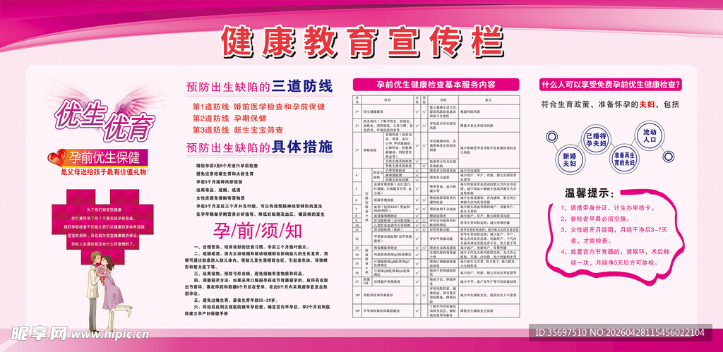健康教育宣传栏优生优育