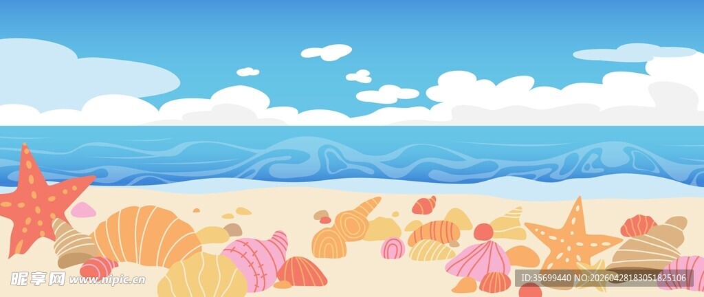 卡通海滩背景