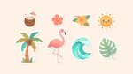 夏日贴纸素材
