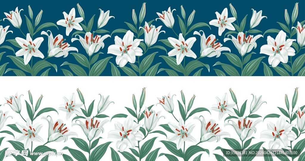 百合花卉底纹