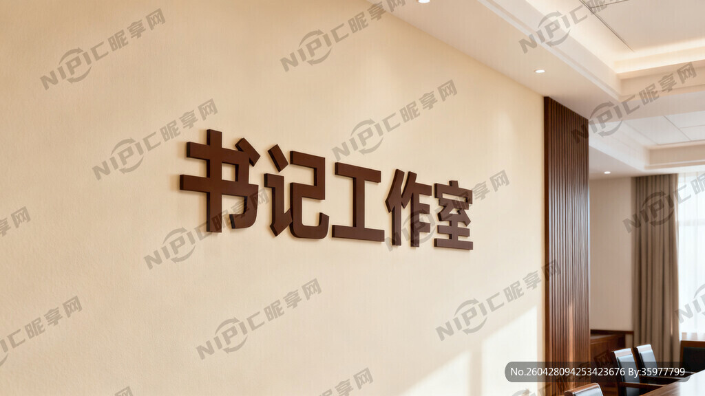书记工作室背景墙颜色温馨