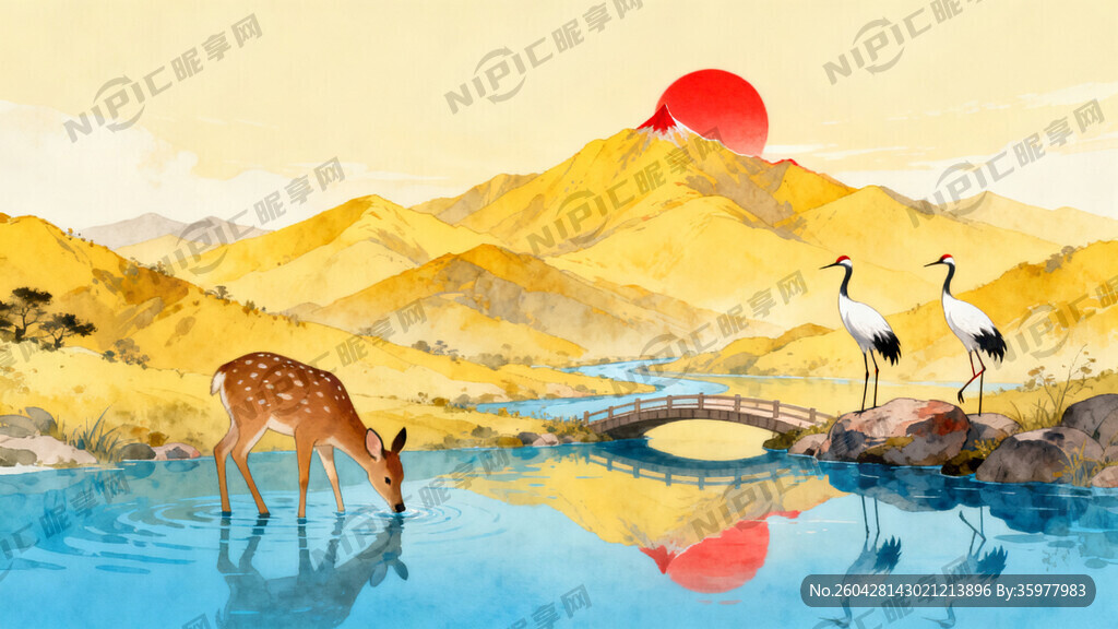 黄色的山 红色的太阳 蓝色的水