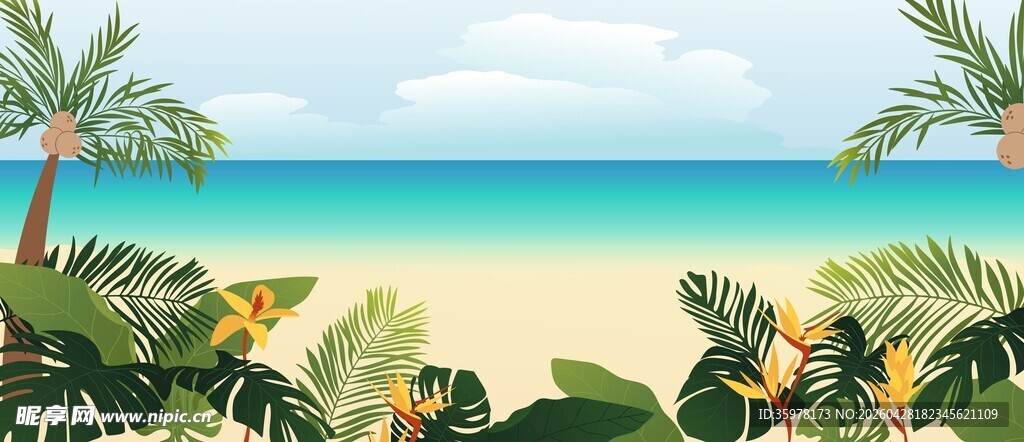 热带海滩背景