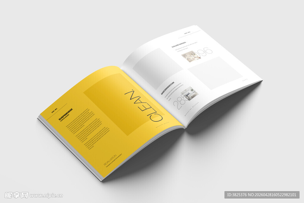 翻开的宣传册设计展示样机
