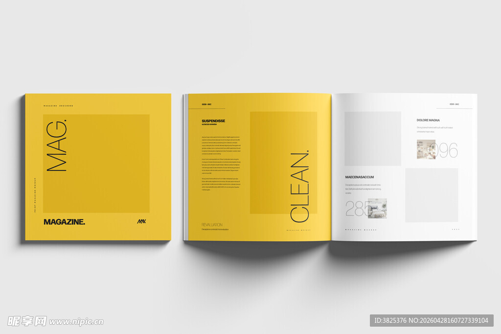 黄色画册设计展示样机
