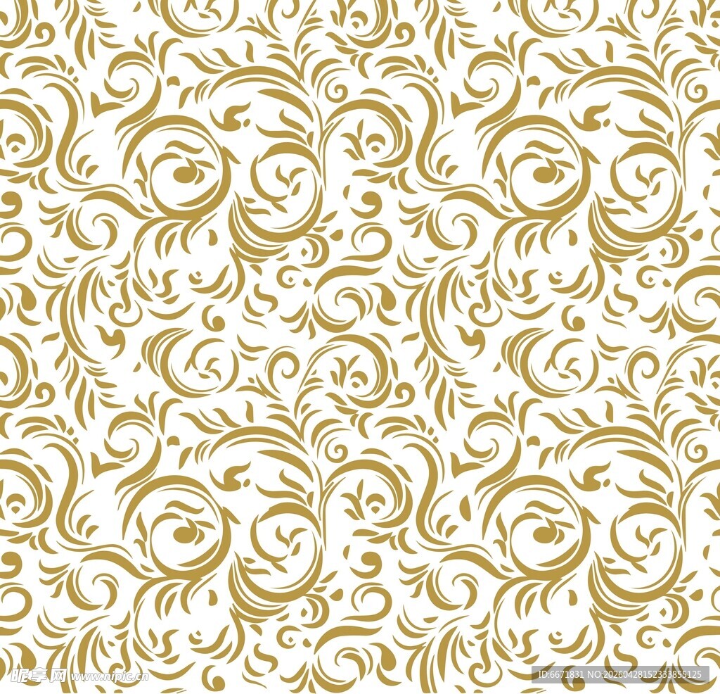 金色华丽花纹装饰图案