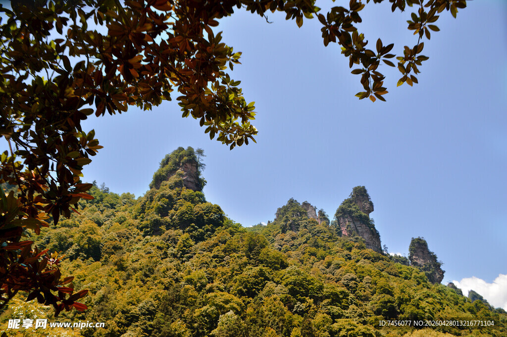 青山翠峰间的秀丽景致