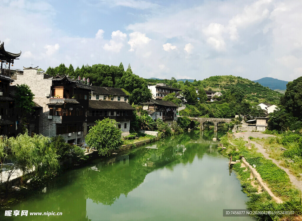 江南水乡古村秀丽风光