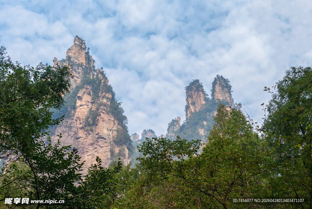 张家界奇峰耸立美景