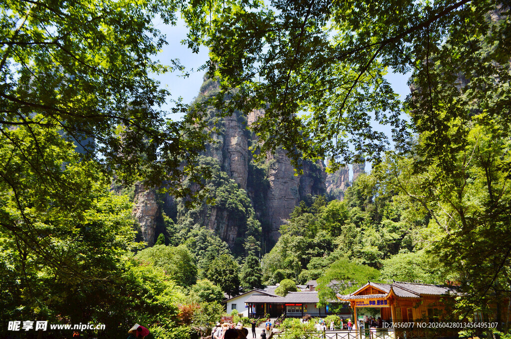 山林间的小屋与秀丽景致